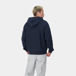 Sweats>Carhartt WIP Hooded American Script Sweatshirt Air Force Blue