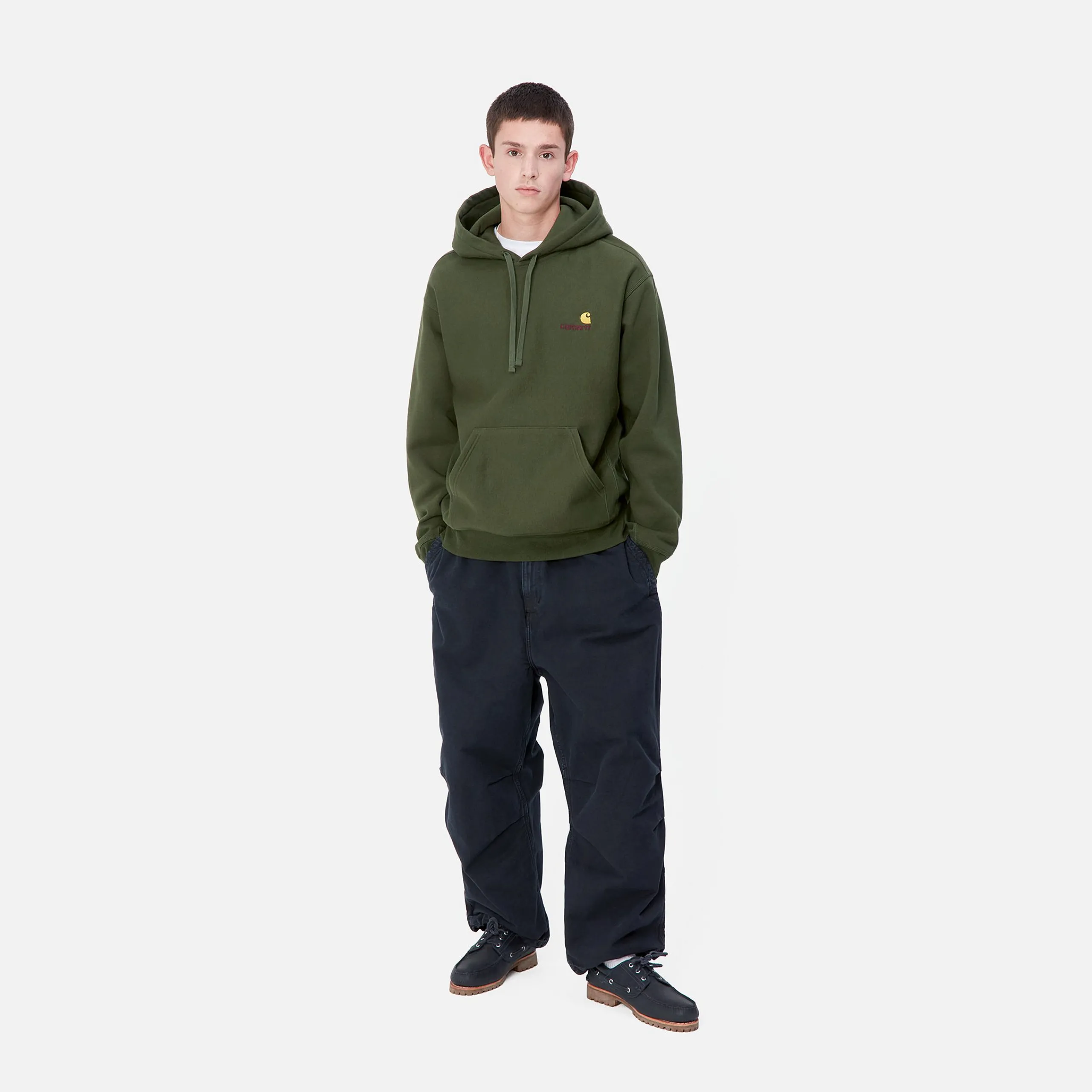 Sweats>Carhartt WIP Hooded American Script Sweatshirt Tarragon