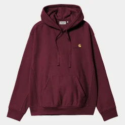 Sweats>Carhartt WIP Hooded American Script Sweatshirt Malbec