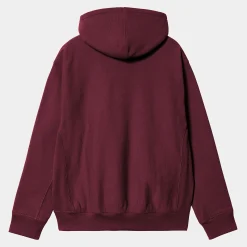 Sweats>Carhartt WIP Hooded American Script Sweatshirt Malbec