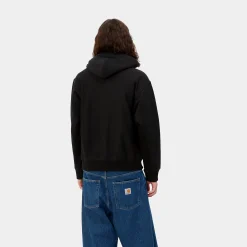 Sweats>Carhartt WIP Hooded American Script Sweatshirt Black