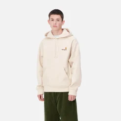 Sweats>Carhartt WIP Hooded American Script Sweatshirt Moonbeam