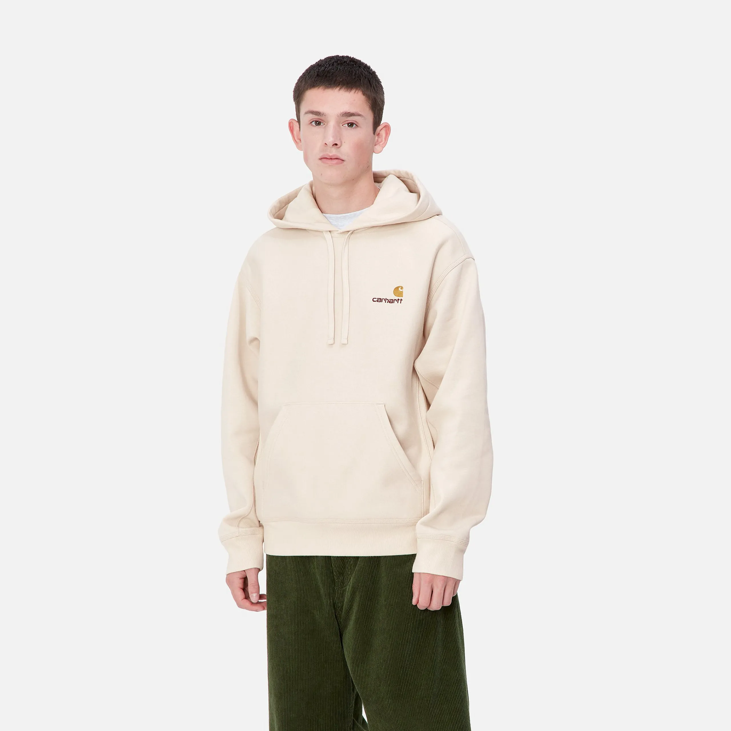 Sweats>Carhartt WIP Hooded American Script Sweatshirt Moonbeam