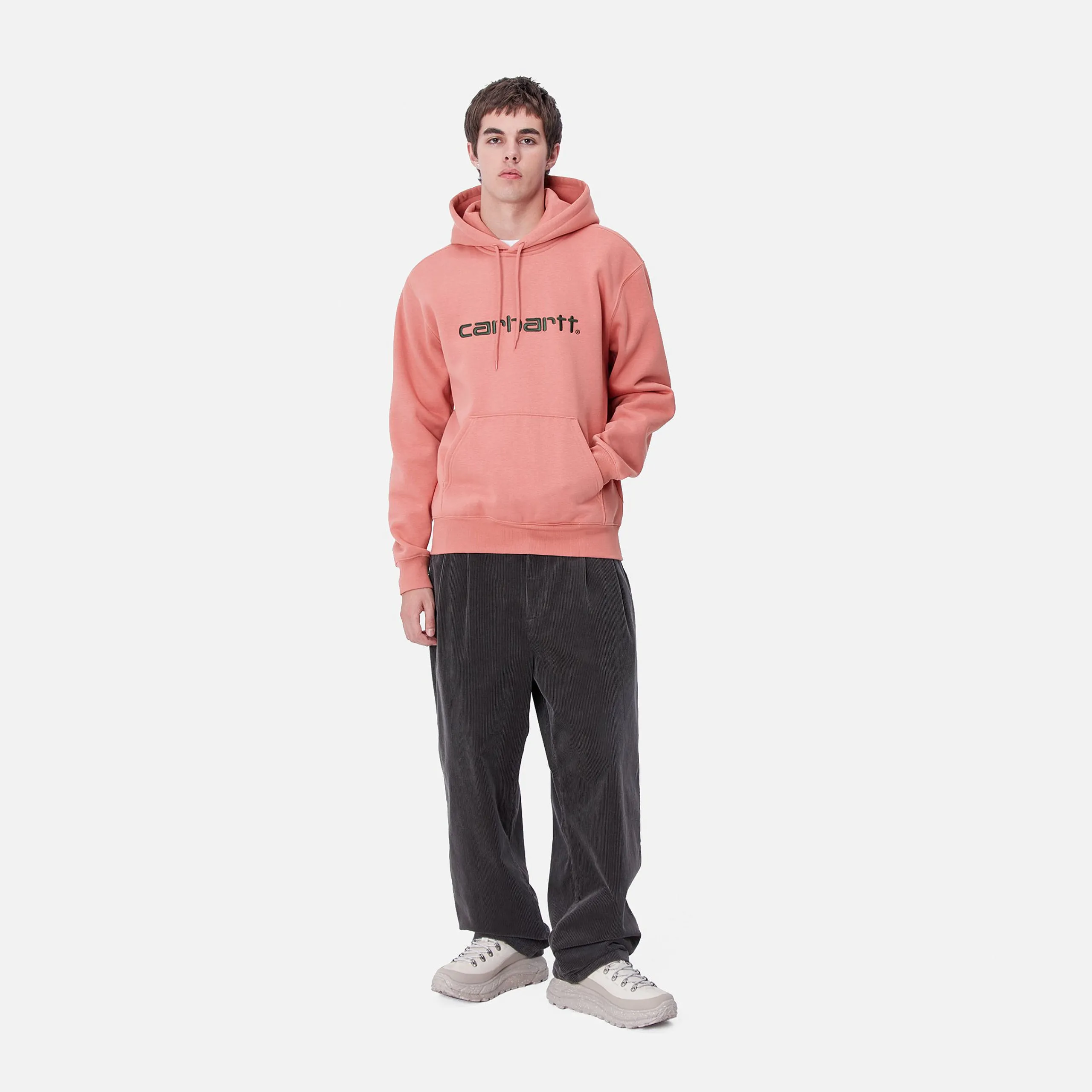 Sweats>Carhartt WIP Hooded Carhartt Sweatshirt Dusty Rose / Sycamore Tree