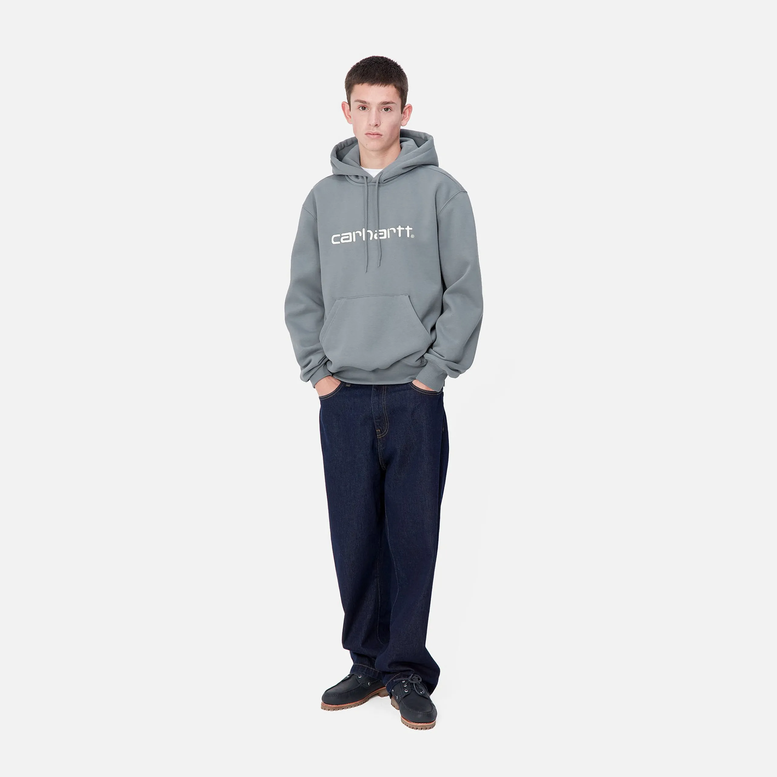 Sweats>Carhartt WIP Hooded Carhartt Sweatshirt Dove Grey / Wax