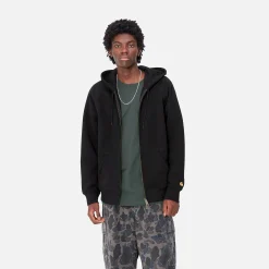 Sweats>Carhartt WIP Hooded Chase Jacket Black / Gold