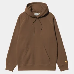 Sweats>Carhartt WIP Hooded Chase Sweatshirt Chocolate / Gold