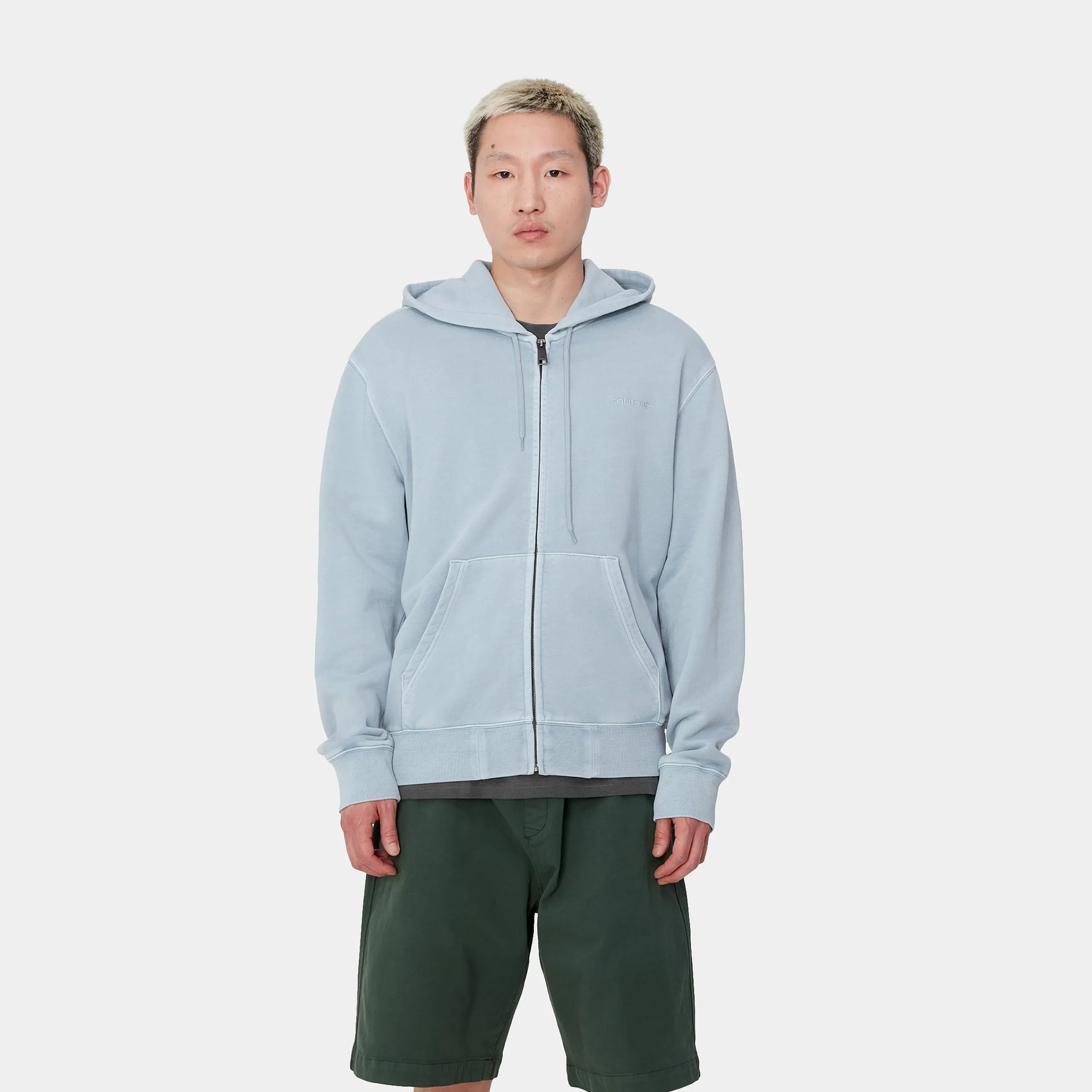 Sweats>Carhartt WIP Hooded Duster Script Jacket Misty Sky