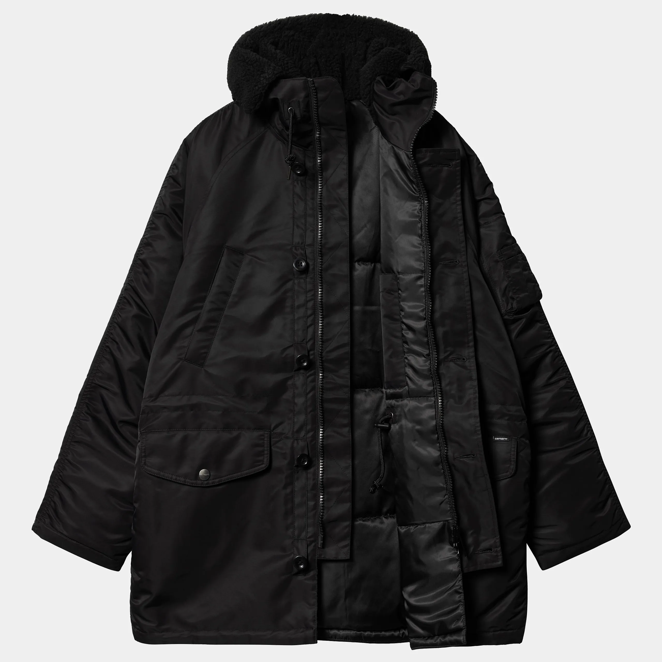 Jacken & Mäntel>Carhartt WIP Hooded Olten Parka Black