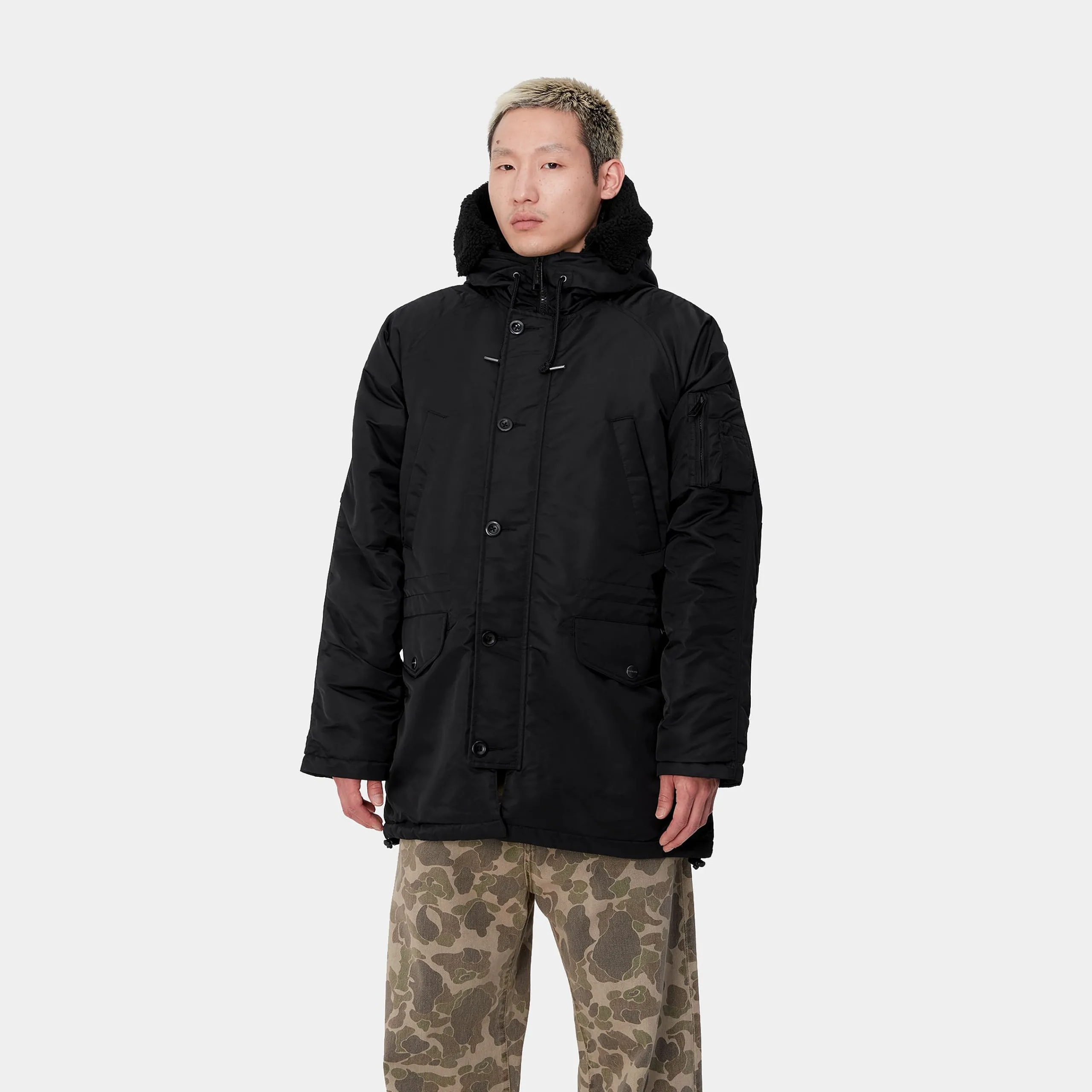 Jacken & Mäntel>Carhartt WIP Hooded Olten Parka Black