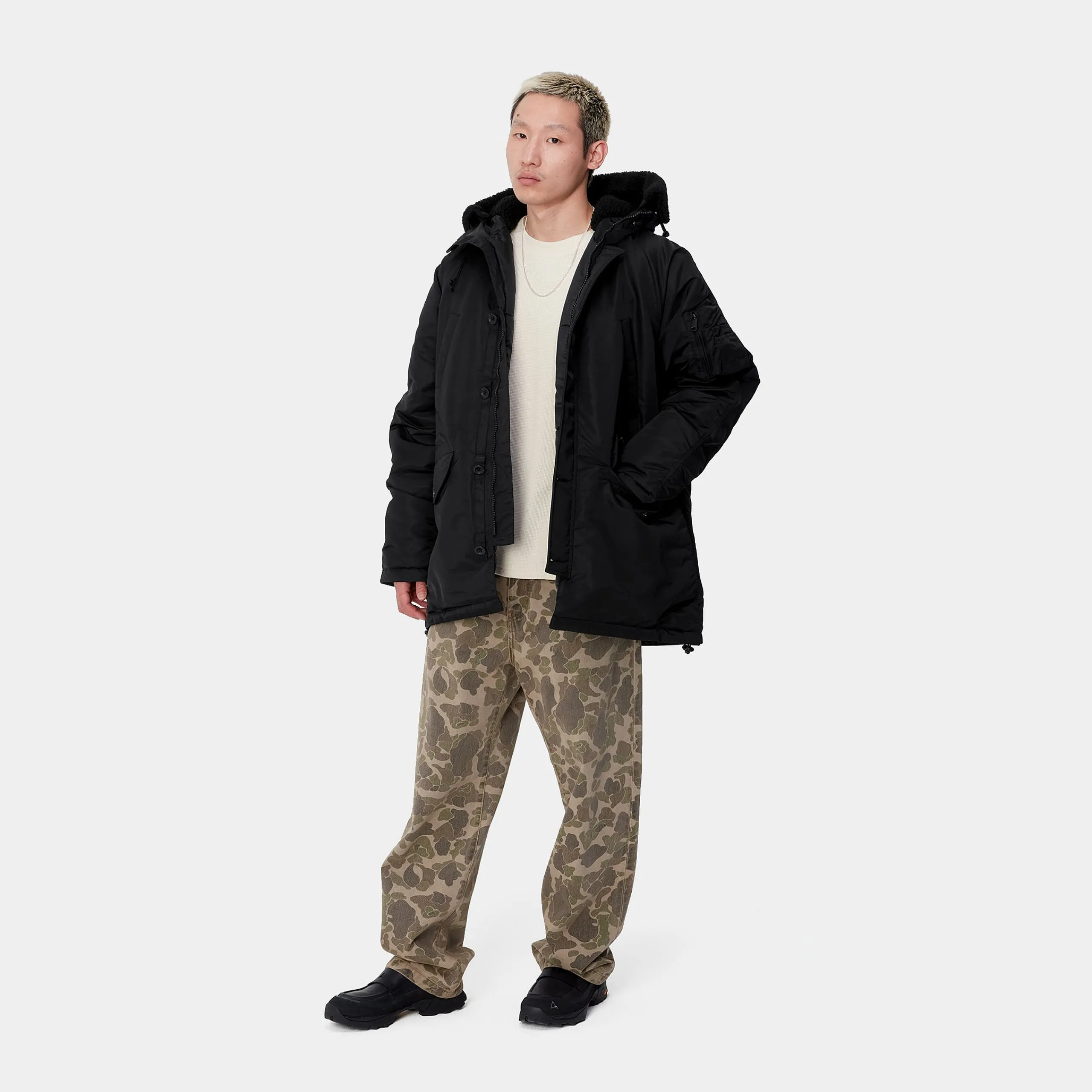 Jacken & Mäntel>Carhartt WIP Hooded Olten Parka Black