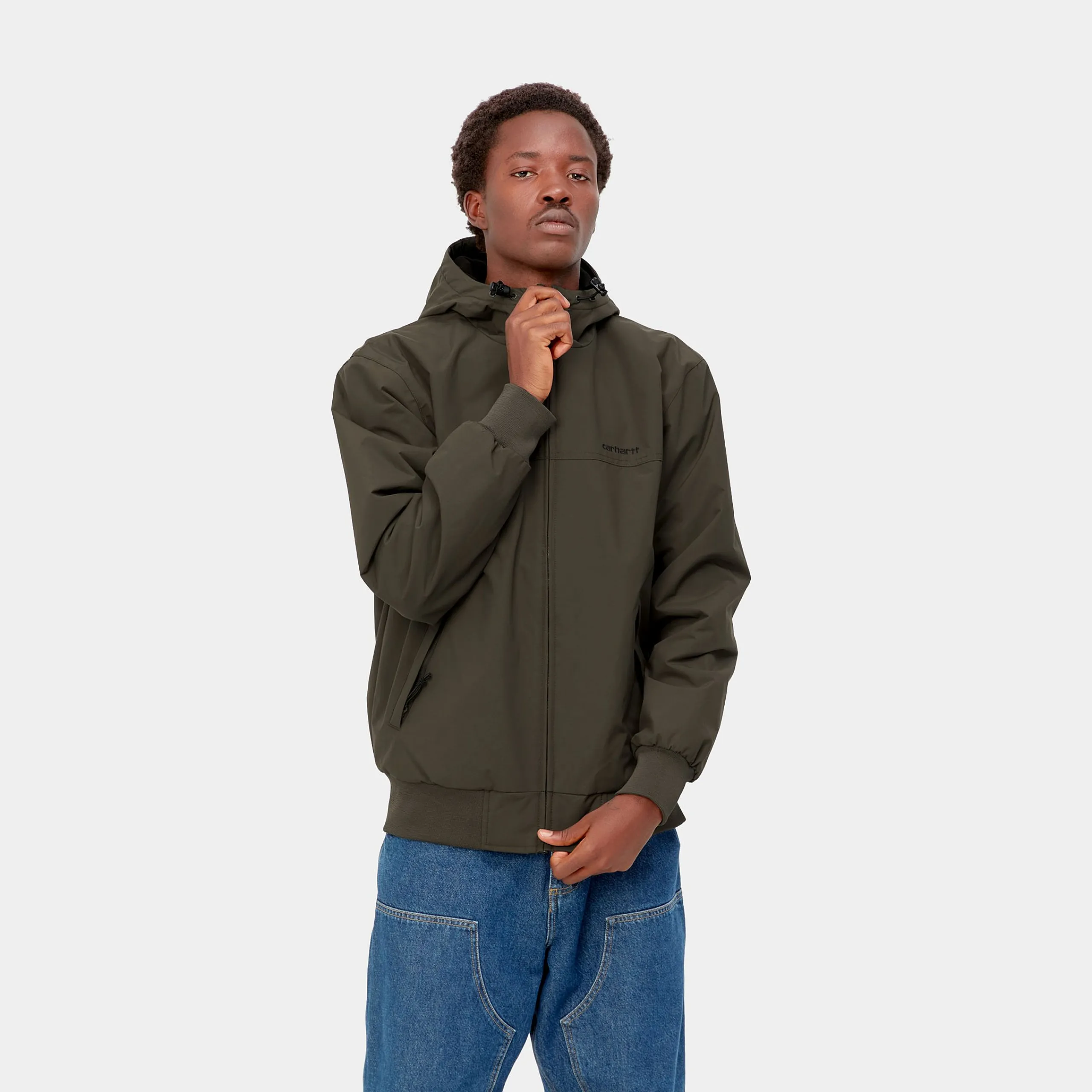 Jacken & Mäntel>Carhartt WIP Hooded Sail Jacket Cypress / Black