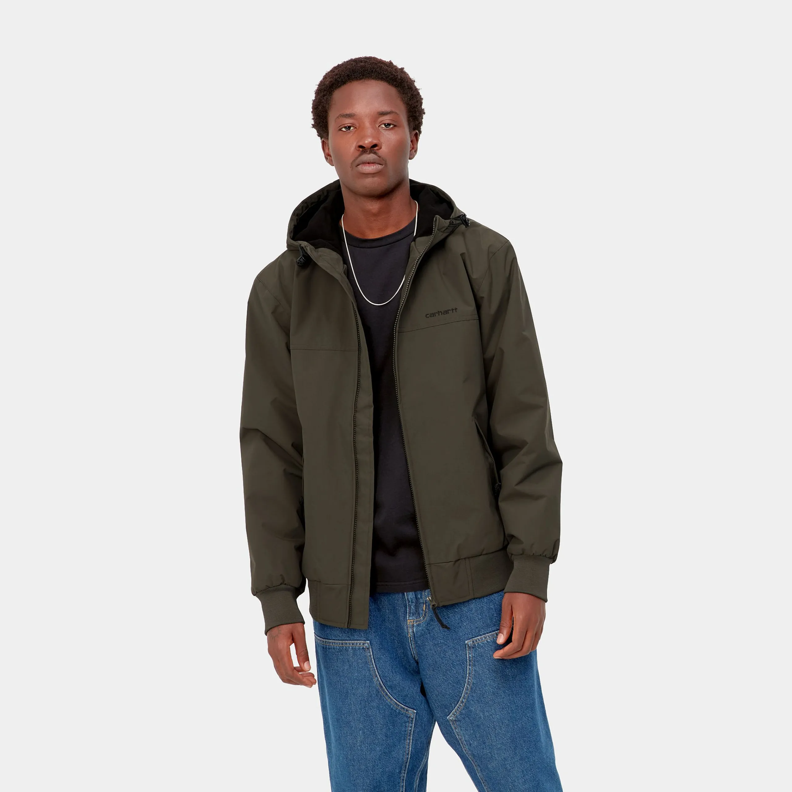 Jacken & Mäntel>Carhartt WIP Hooded Sail Jacket Cypress / Black