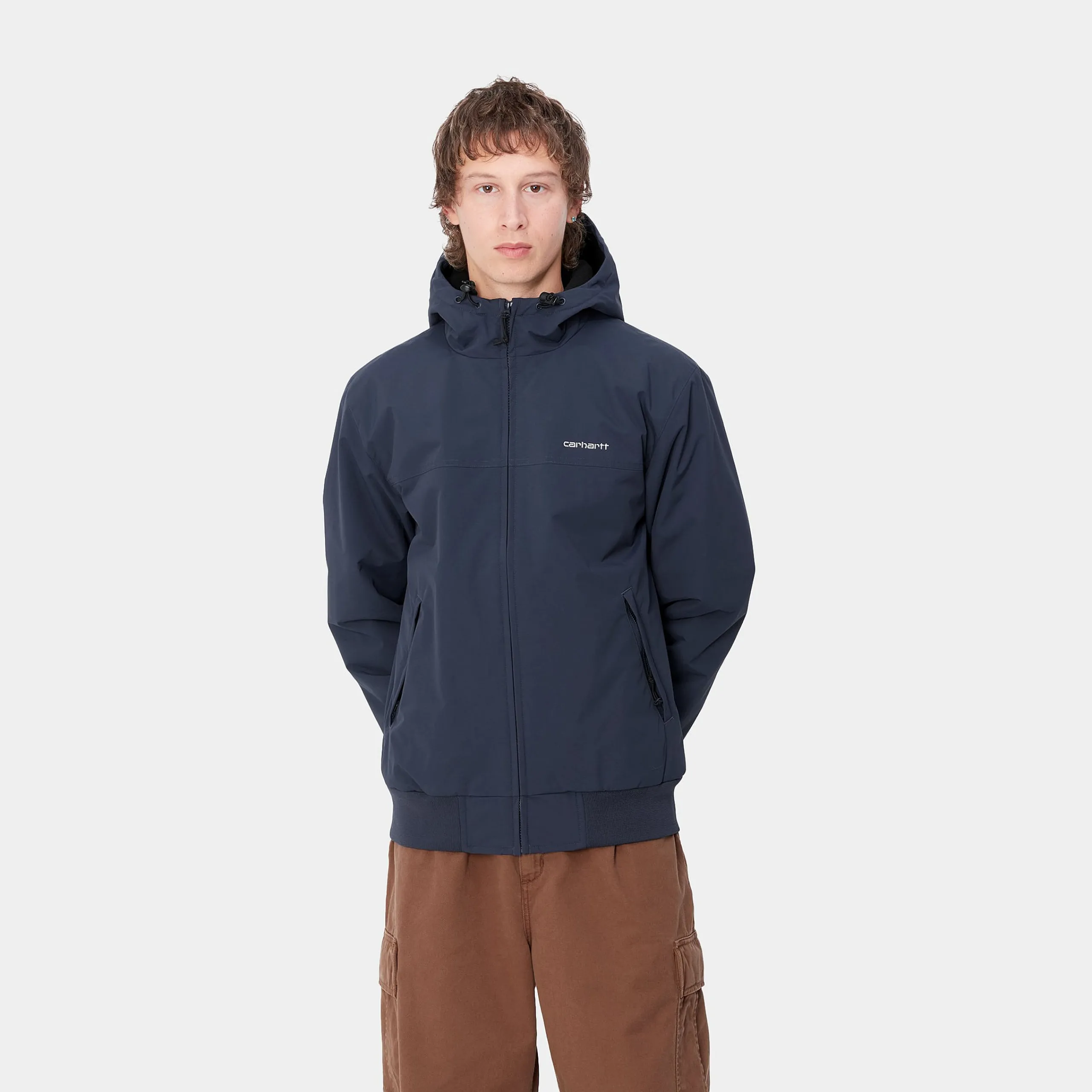 Jacken & Mäntel>Carhartt WIP Hooded Sail Jacket Air Force Blue / White