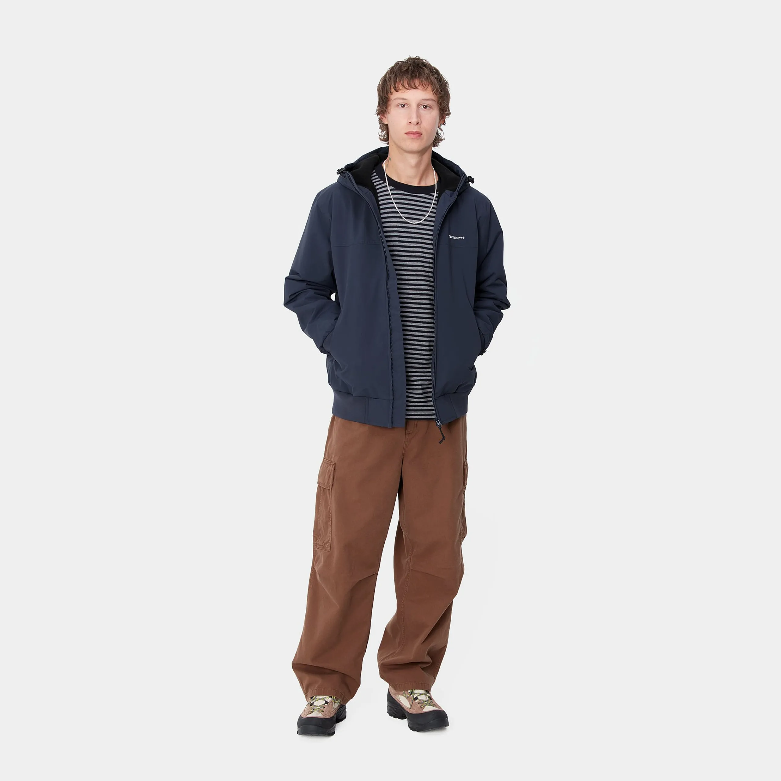 Jacken & Mäntel>Carhartt WIP Hooded Sail Jacket Air Force Blue / White