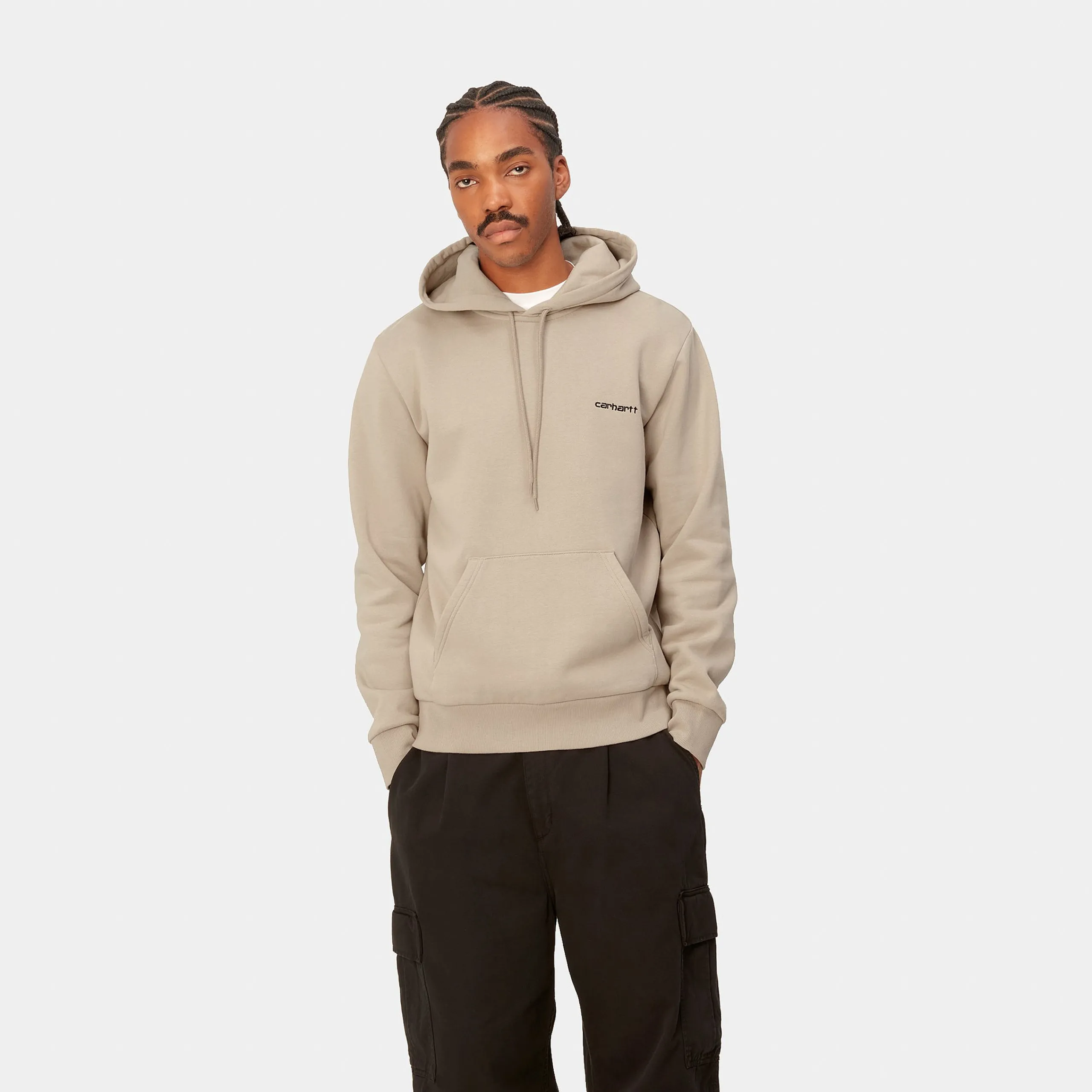 Sweats>Carhartt WIP Hooded Script Embroidery Sweat Wall / Black