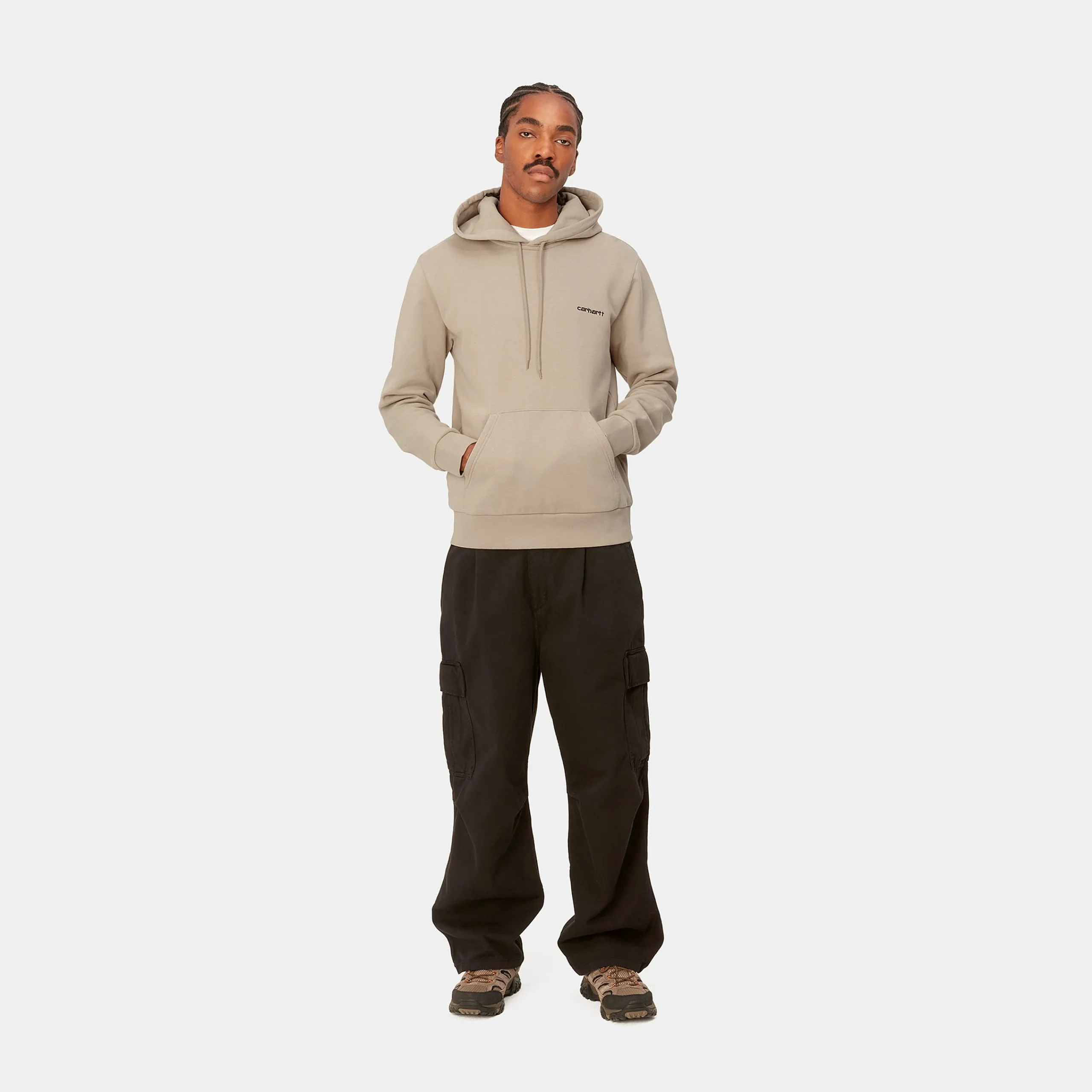 Sweats>Carhartt WIP Hooded Script Embroidery Sweat Wall / Black