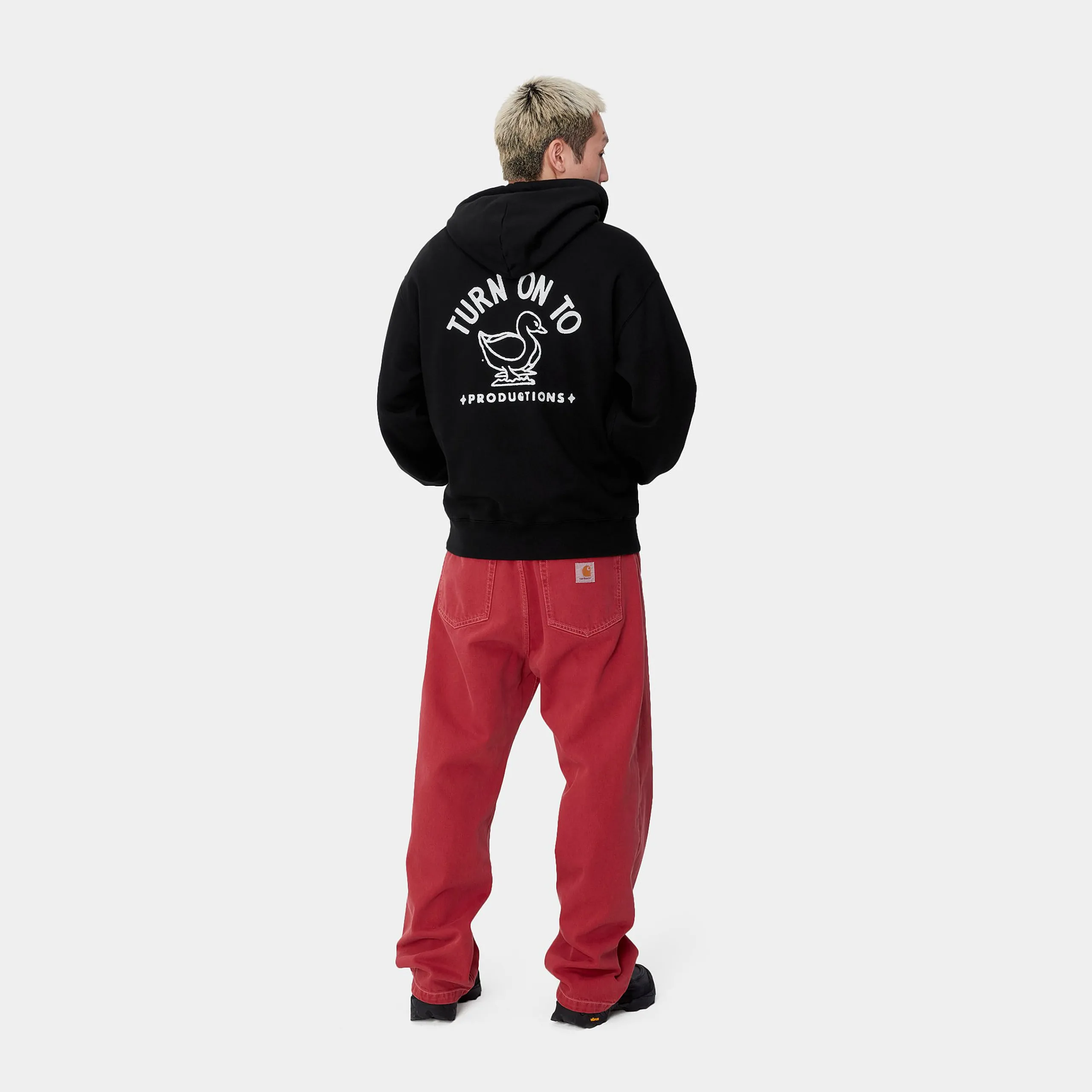 Sweats>Carhartt WIP Hooded Stamp Sweat Black / White
