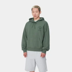 Sweats>Carhartt WIP Hooded Stamp Sweat Duck Green / Black