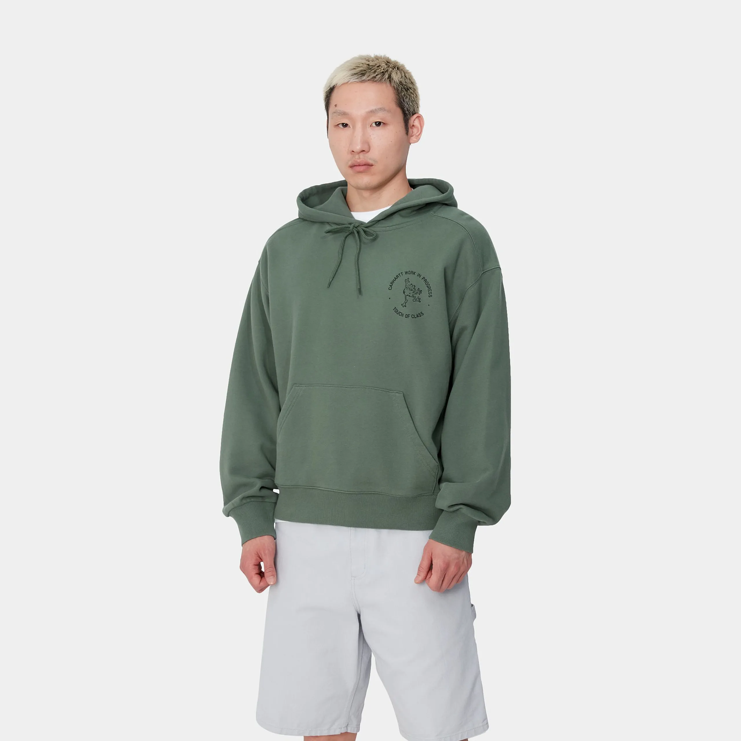 Sweats>Carhartt WIP Hooded Stamp Sweat Duck Green / Black
