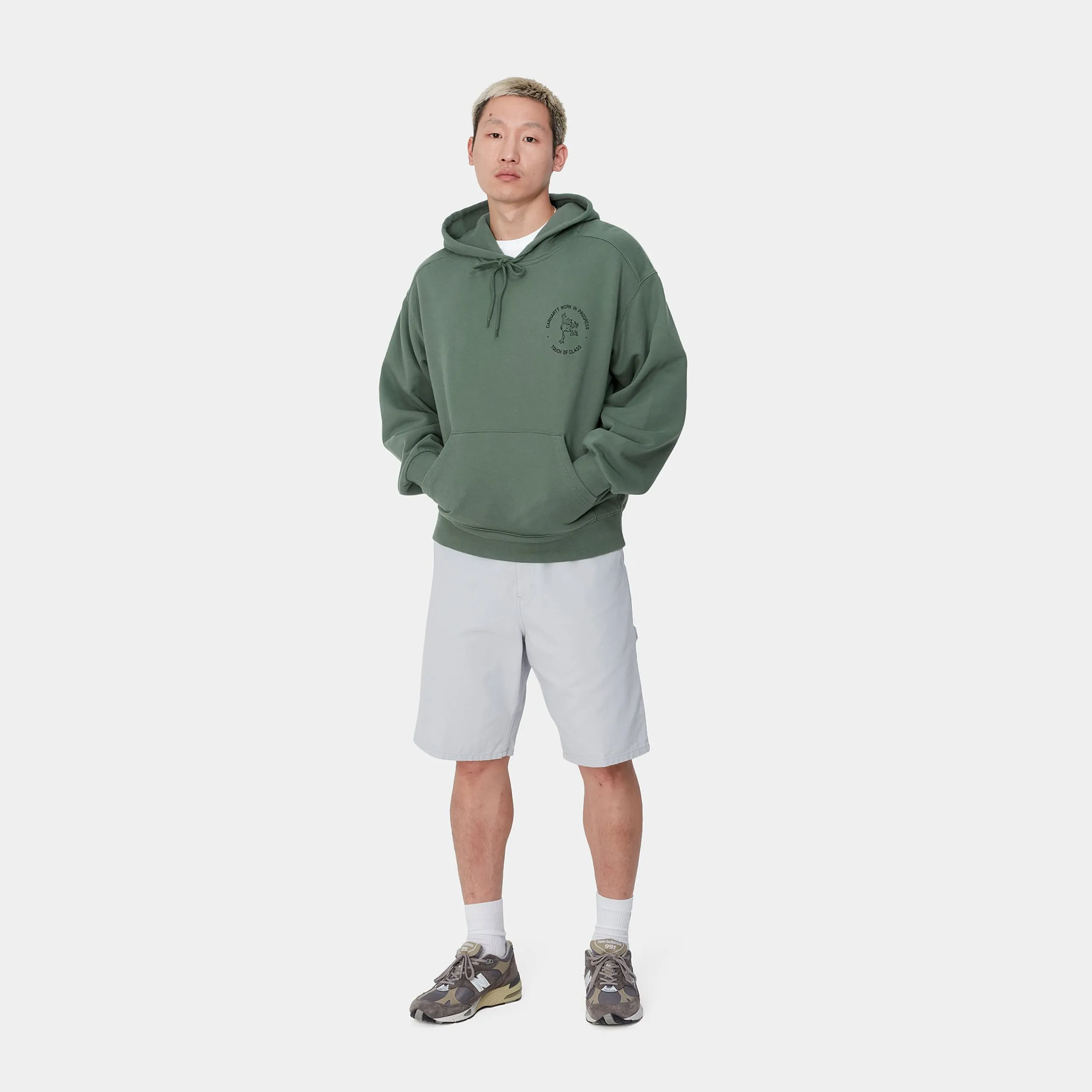 Sweats>Carhartt WIP Hooded Stamp Sweat Duck Green / Black