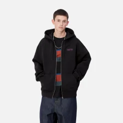 Sweats>Carhartt WIP Hooded Think Tank Sweat Jacket Black / Purple
