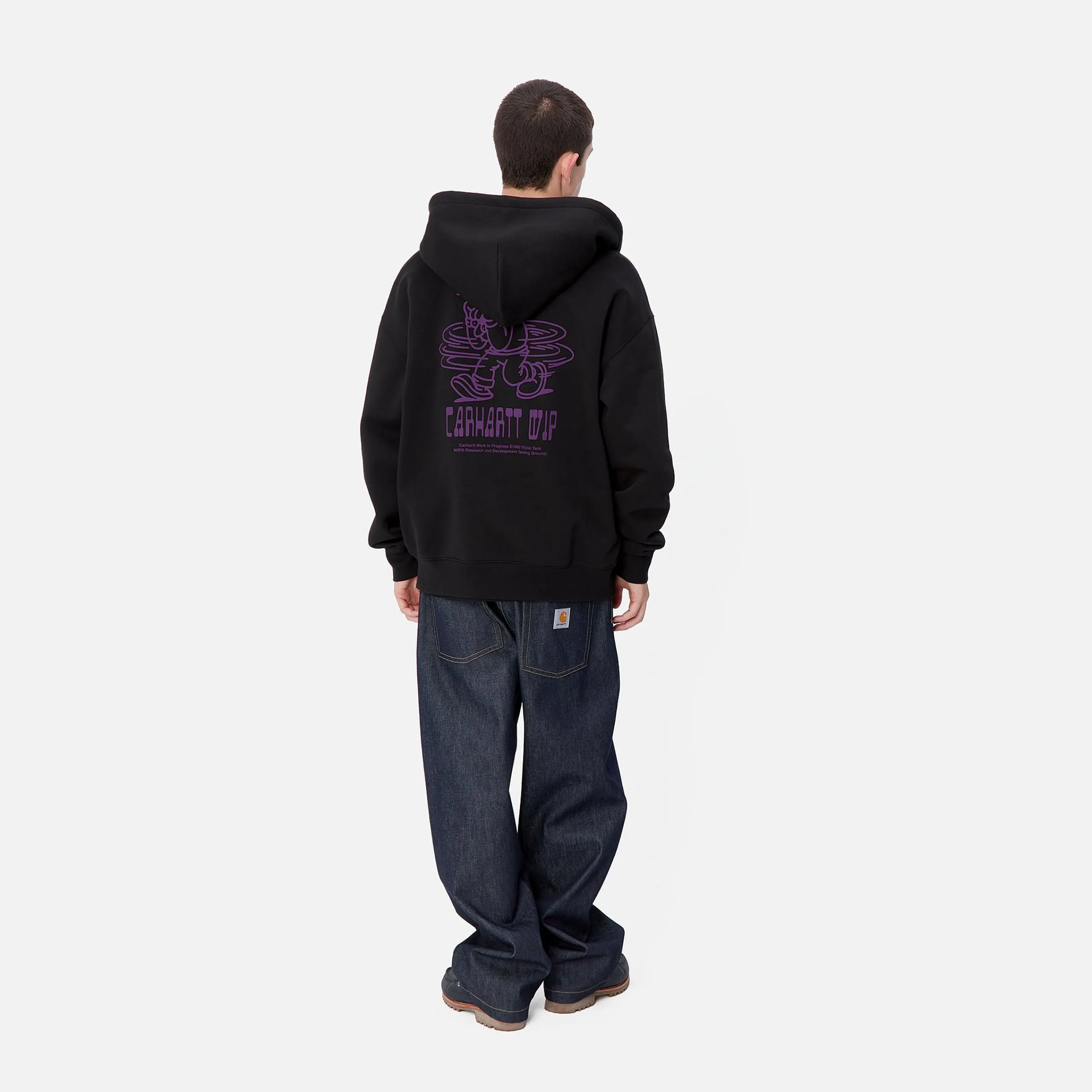 Sweats>Carhartt WIP Hooded Think Tank Sweat Jacket Black / Purple