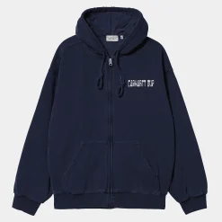 Sweats>Carhartt WIP Hooded Think Tank Sweat Jacket Blue / White