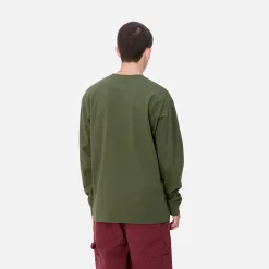 T-Shirts & Polos>Carhartt WIP L/S American Script T-Shirt Tarragon