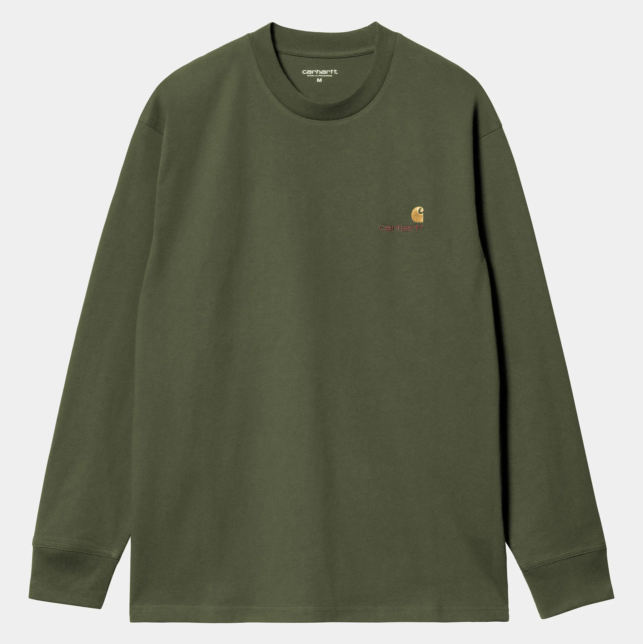 T-Shirts & Polos>Carhartt WIP L/S American Script T-Shirt Tarragon