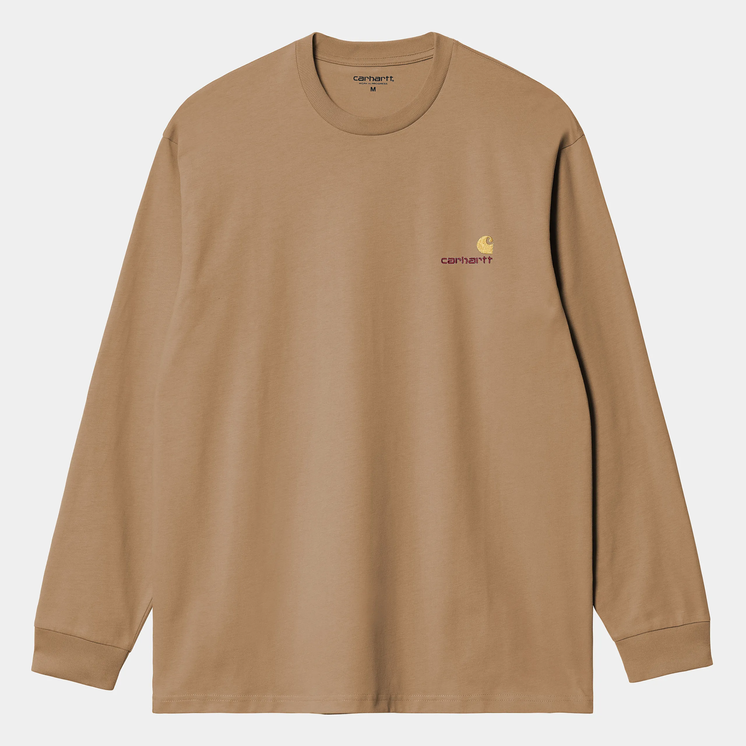 T-Shirts & Polos>Carhartt WIP L/S American Script T-Shirt Peanut