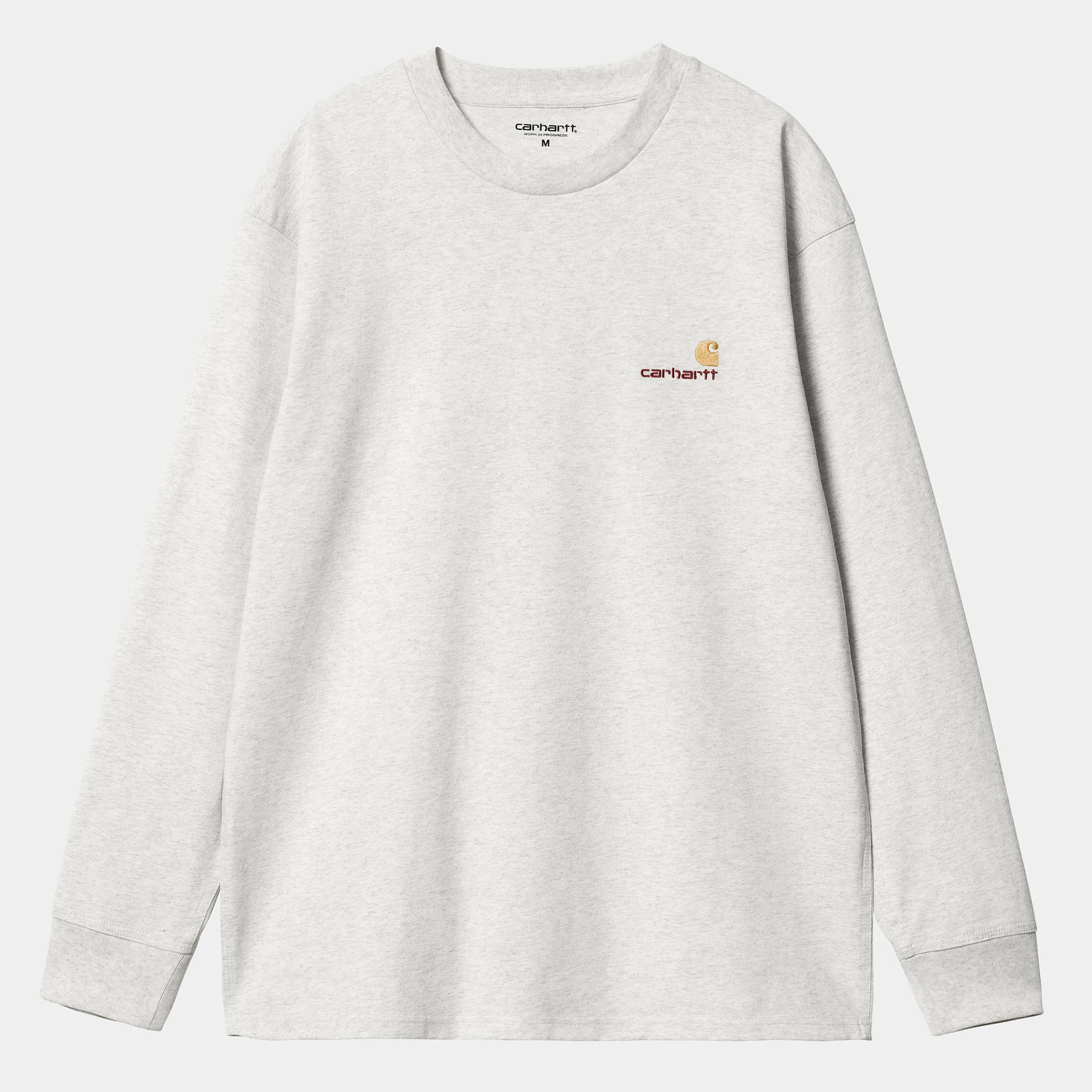 T-Shirts & Polos>Carhartt WIP L/S American Script T-Shirt Ash Heather