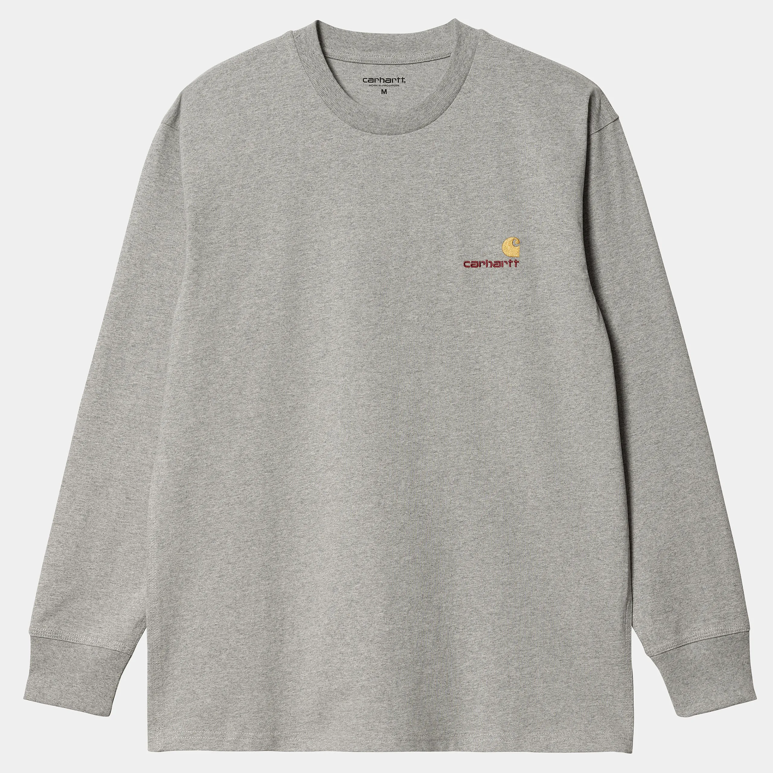 T-Shirts & Polos>Carhartt WIP L/S American Script T-Shirt Grey Heather