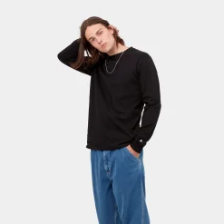 T-Shirts & Polos>Carhartt WIP L/S Base T-Shirt Black / White