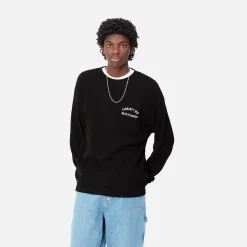 T-Shirts & Polos>Carhartt WIP L/S Basics Script T-Shirt Black / White