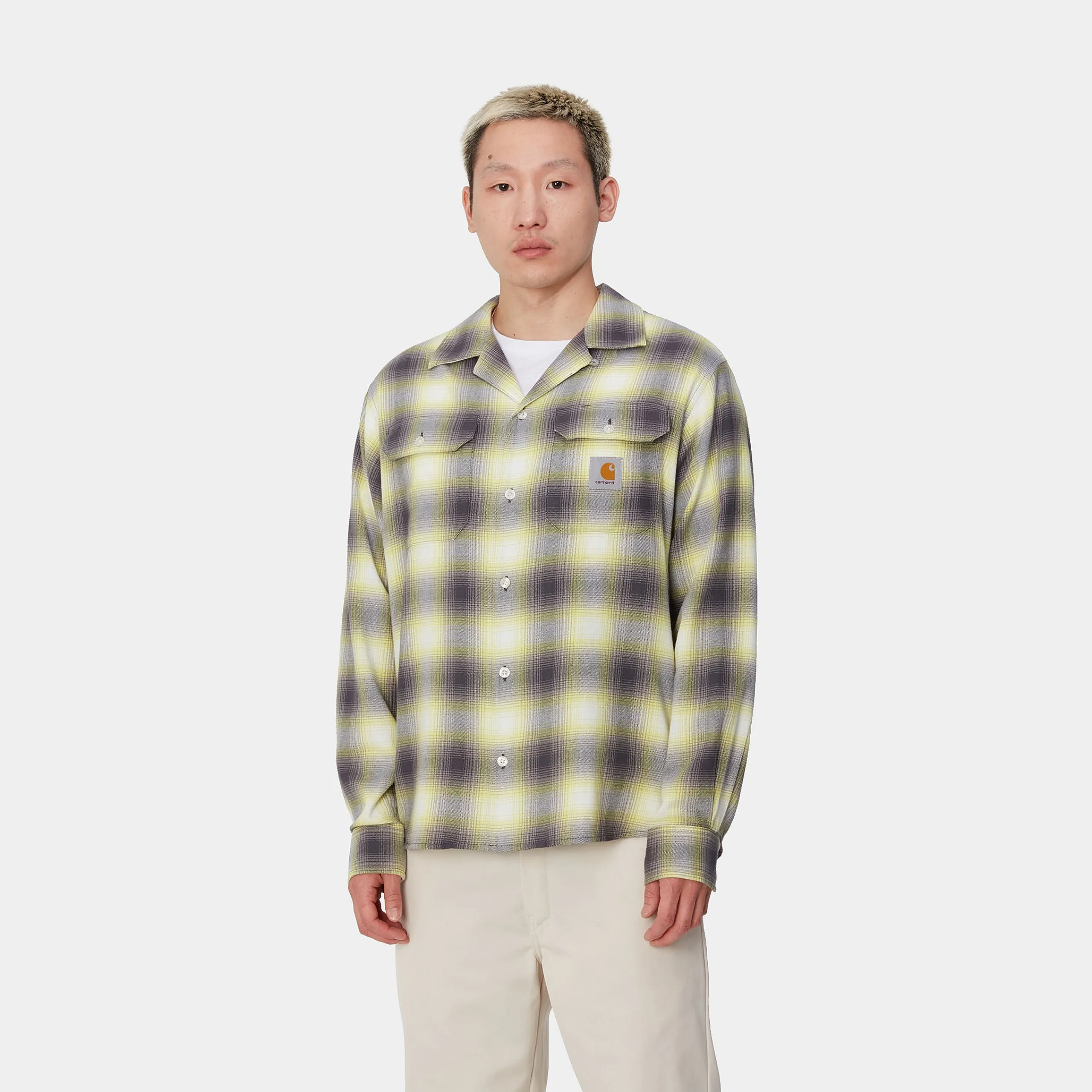 Hemden>Carhartt WIP L/S Blanchard Shirt Blanchard Check, Arctic Lime