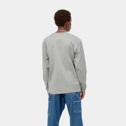 T-Shirts & Polos>Carhartt WIP L/S Chase T-Shirt Grey Heather / Gold