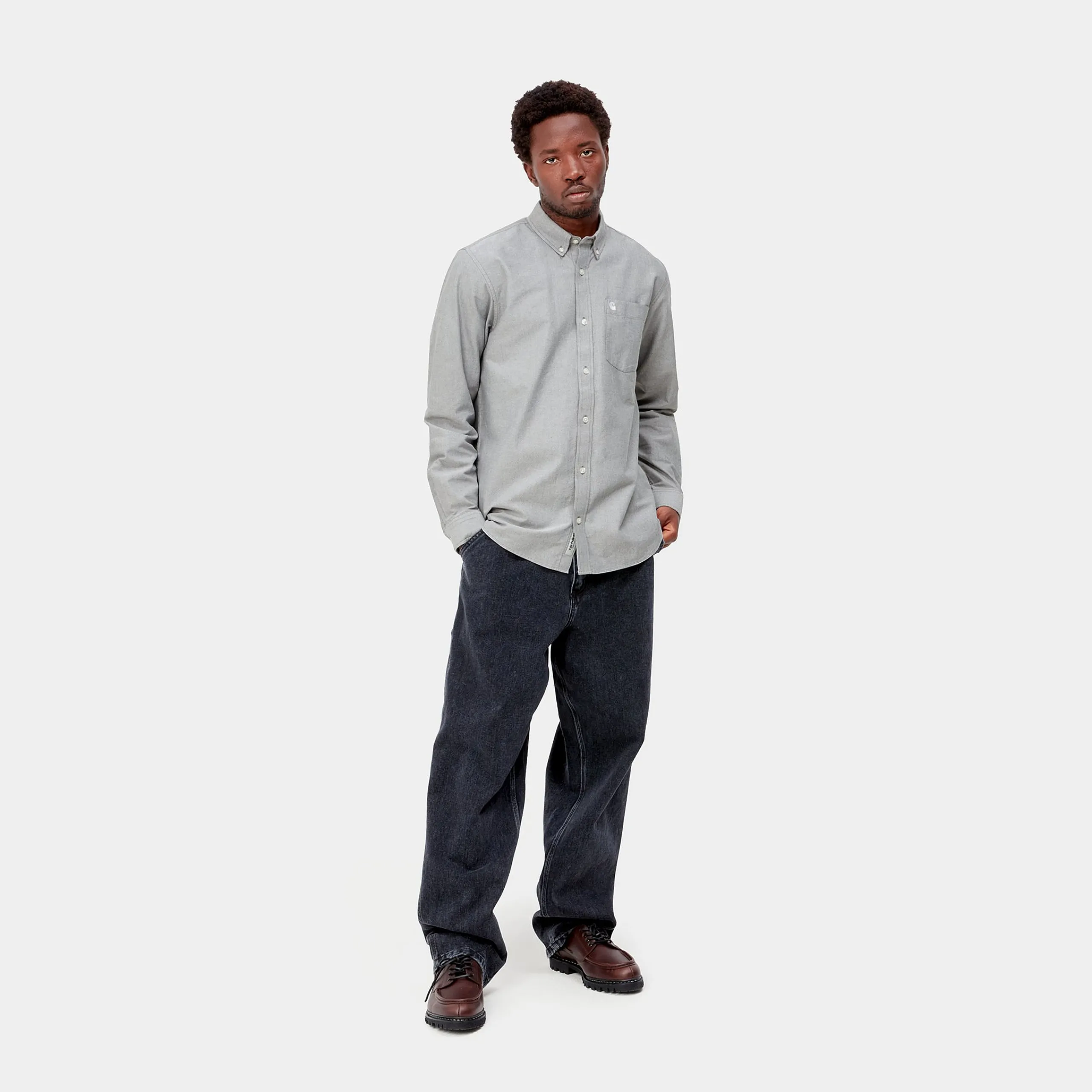 Hemden>Carhartt WIP L/S C-Logo Shirt Black / White