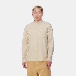 Hemden>Carhartt WIP L/S C-Logo Shirt Cornsilk / White