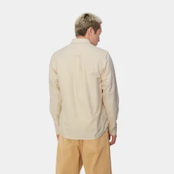 Hemden>Carhartt WIP L/S C-Logo Shirt Cornsilk / White