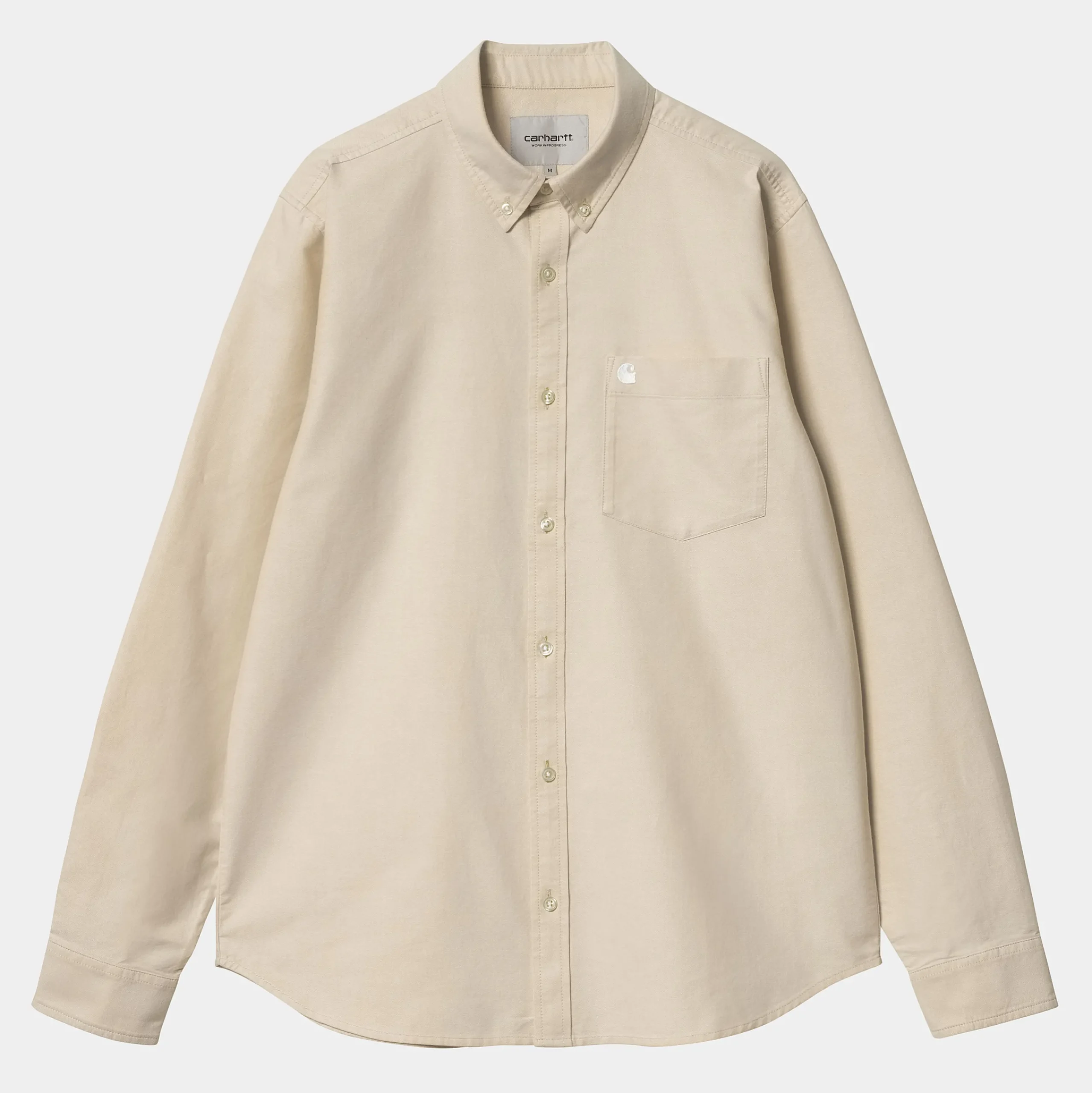 Hemden>Carhartt WIP L/S C-Logo Shirt Cornsilk / White