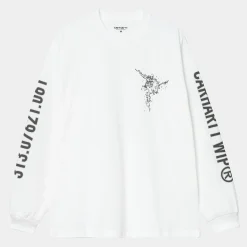 T-Shirts & Polos>Carhartt WIP L/S Coordinate T-Shirt White