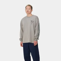 T-Shirts & Polos>Carhartt WIP L/S Coordinate T-Shirt Misty Grey