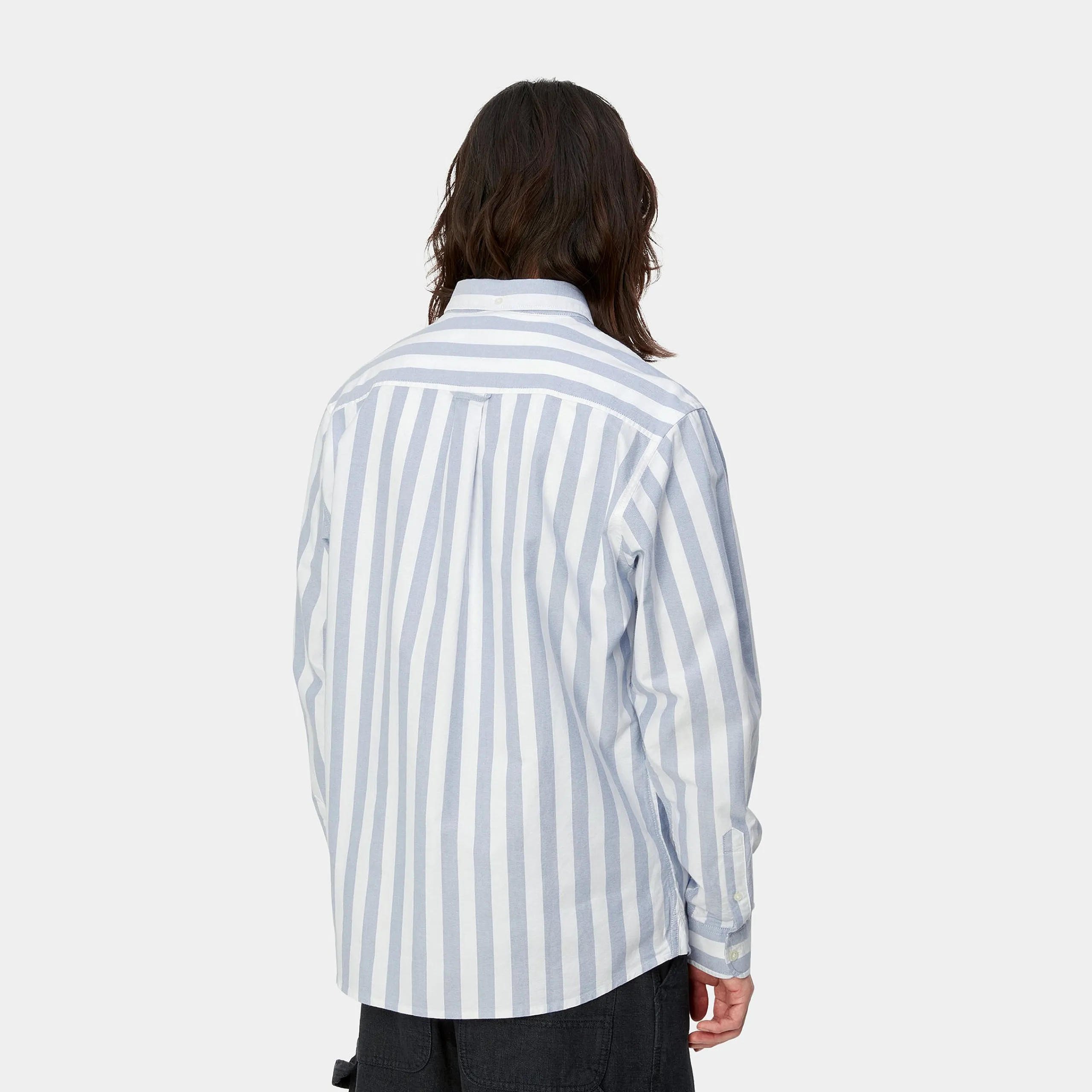 Hemden>Carhartt WIP L/S Dillion Shirt Dillion Stripe, Bleach / White
