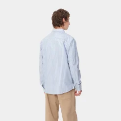 Hemden>Carhartt WIP L/S Dowlen Shirt Dowlen Stripe, Bleach / White