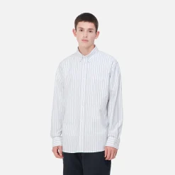 Hemden>Carhartt WIP L/S Dowlen Shirt Dowlen Stripe, White / White