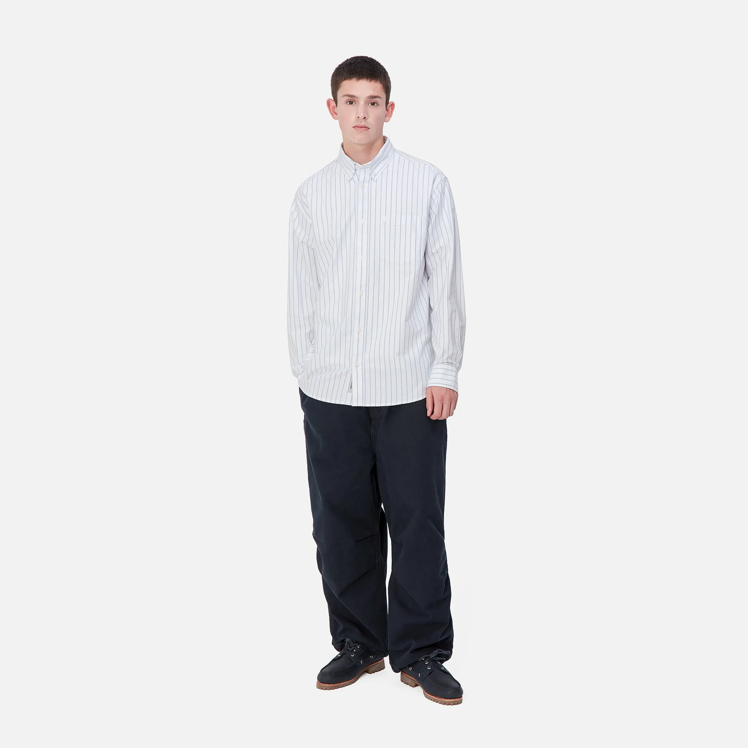 Hemden>Carhartt WIP L/S Dowlen Shirt Dowlen Stripe, White / White