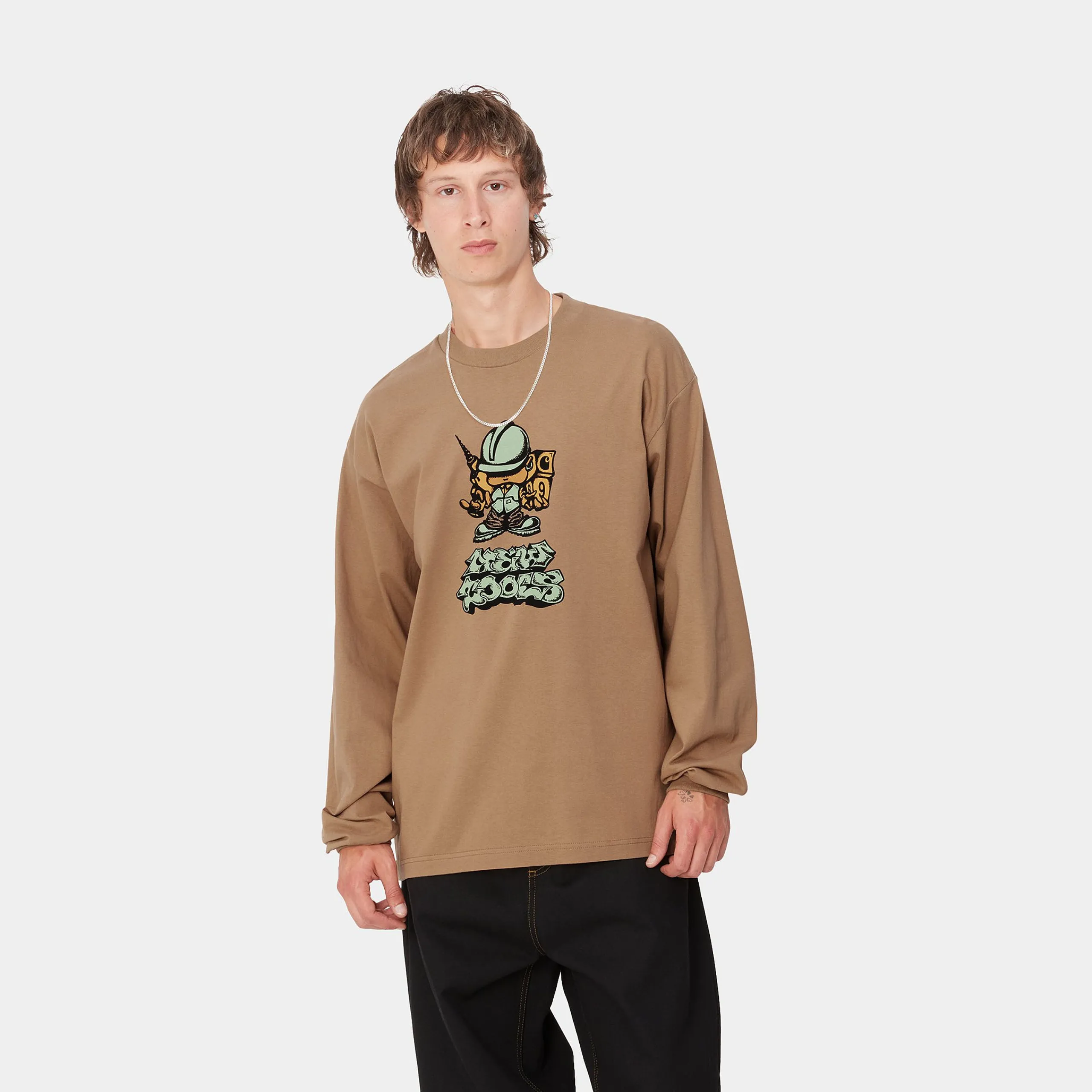 T-Shirts & Polos>Carhartt WIP L/S Drill Boy T-Shirt Peanut