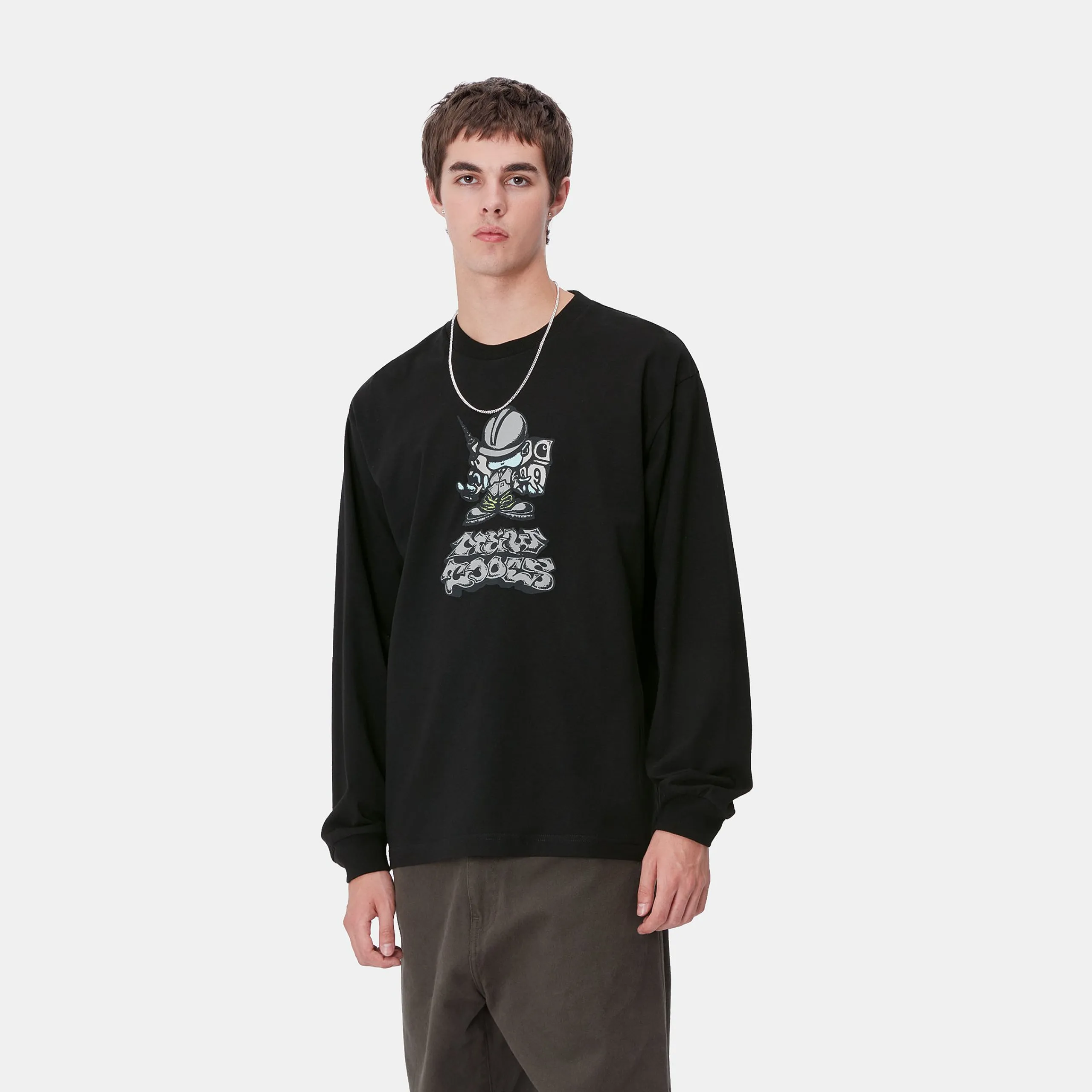 T-Shirts & Polos>Carhartt WIP L/S Drill Boy T-Shirt Black