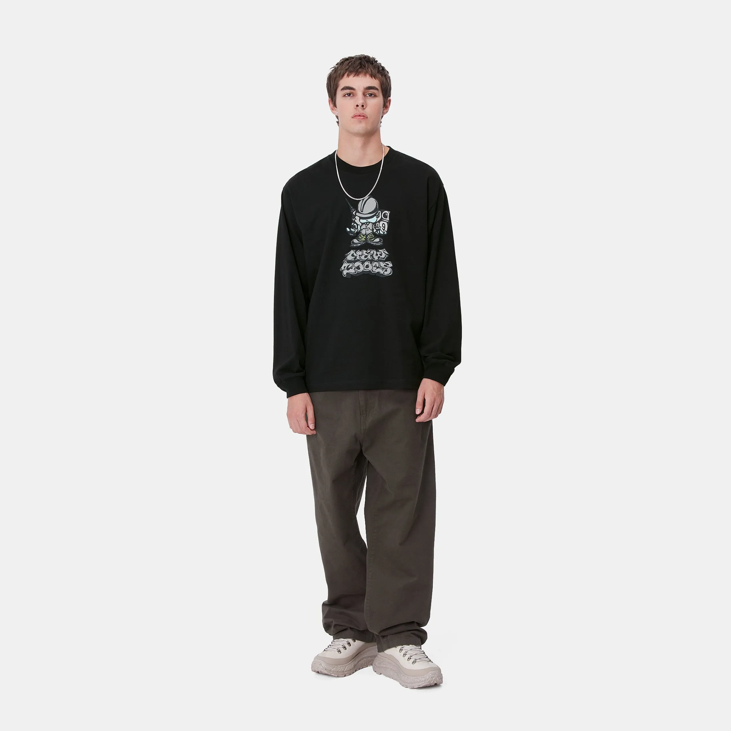 T-Shirts & Polos>Carhartt WIP L/S Drill Boy T-Shirt Black